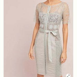 Anthropologie Byron Lars Grey Carissima Sheath Dress Size 2!